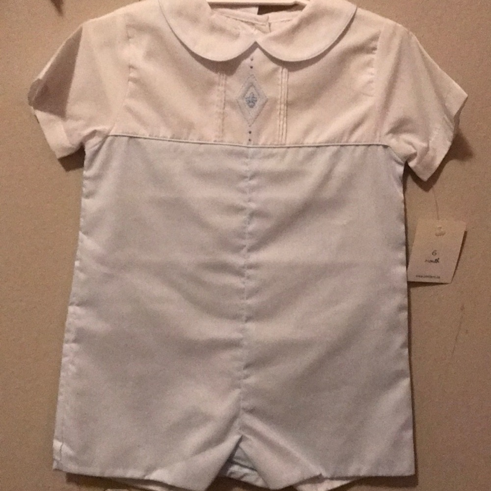 Petit Ami Boys Embroidered Romper (various sizes)